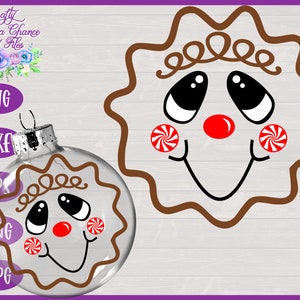 Gingerbread Man Face SVG - Christmas Decor Design