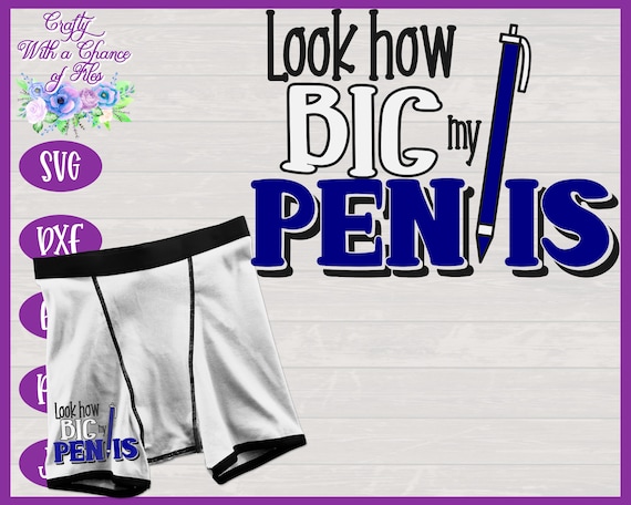 Funny Boxers SVG, Naughty Valentine SVG, Mens Underwear SVG, Look How Big  My Pen Is, Valentine's Day Gift for Him Sublimation Design 