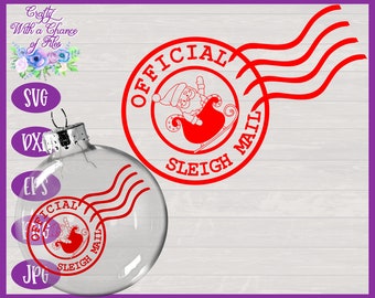 Sleigh Mail Santa SVG / Design di decorazioni natalizie (download digitale)