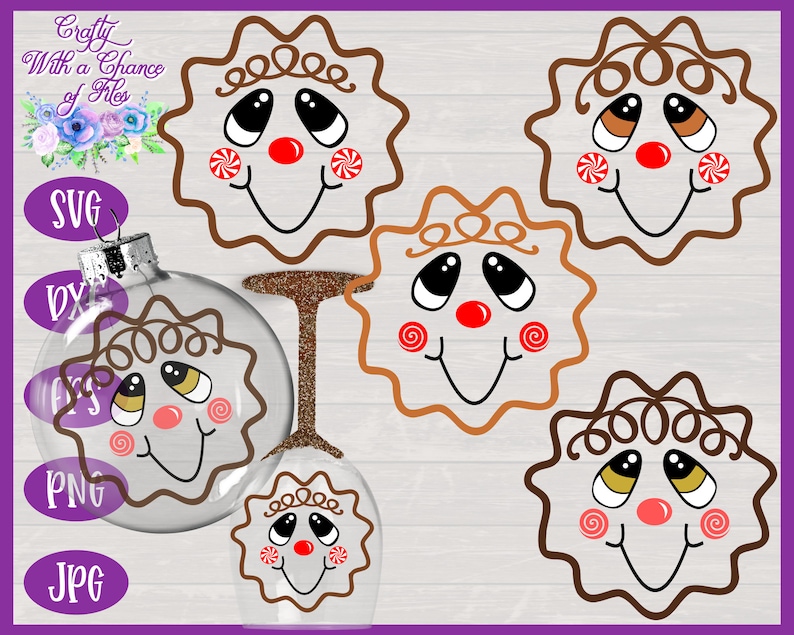 Download Gingerbread Man Face SVG Christmas Ornament/Bauble Design ...