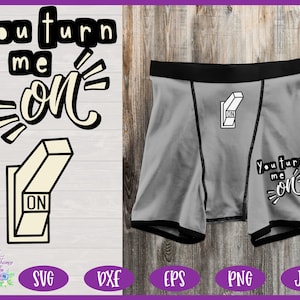 Heren Ondergoed SVG | Grappige Heren Boxers SVG | U zet mij op SVG-| Valentijnsdag Gag Cadeau voor hem Design