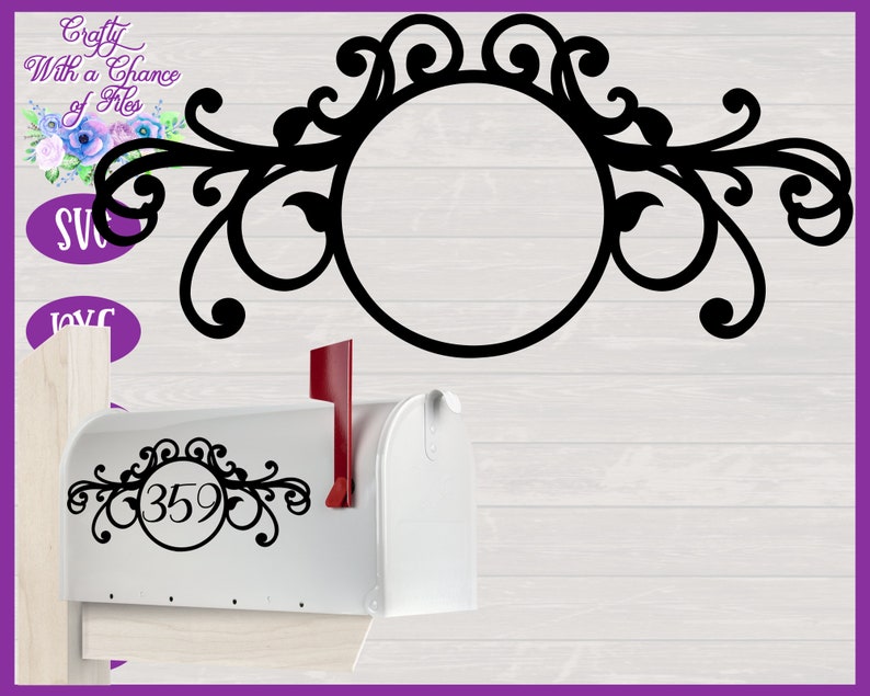 Mailbox SVG Address SVG Monogram SVG Flourish Mailbox Decal Etsy