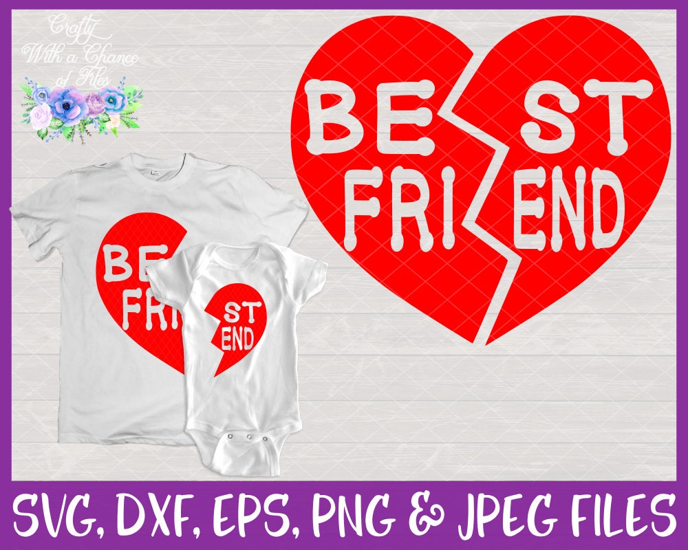 Download Best Friend Heart SVG Valentine's Day Mommy and Me Shirt | Etsy