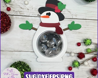 Snowman Candy Dome SVG | Christmas Ornament, Kids Gift (Digital Files)