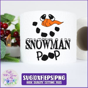 Carta igienica di Natale SVG / Cacca di pupazzo di neve SVG / Carta igienica divertente PNG / Regalo bavaglio di Natale Design di sublimazione invernale