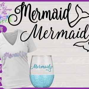 Mermaid Tail SVG, Mermaid Shirt SVG, Summer SVG, Cute Mermaid Word with Tail Design