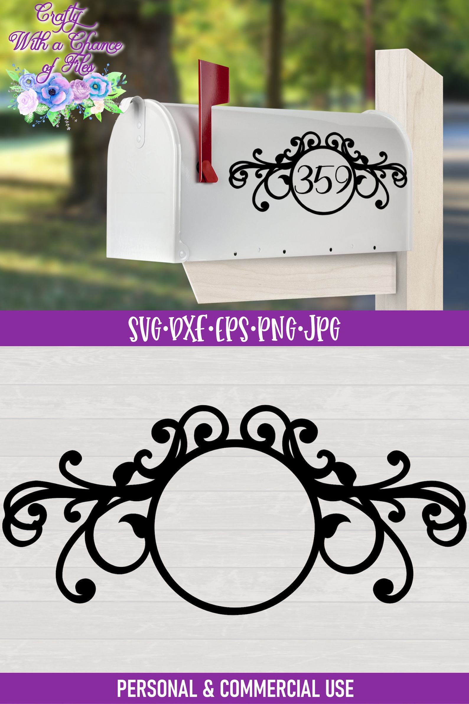 Mailbox SVG Address SVG Monogram SVG Flourish Mailbox Decal - Etsy