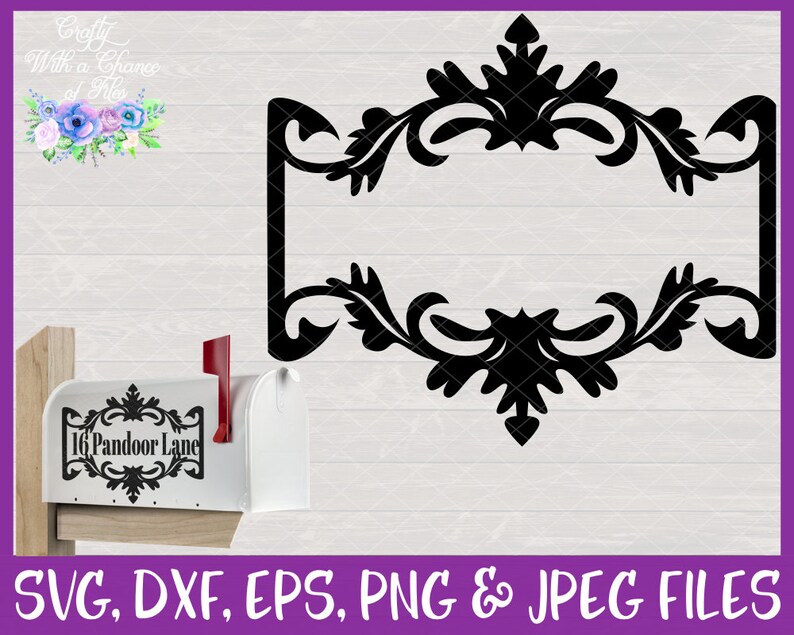 Download Flourish Mailbox Monogram SVG Laser Cut Sign Design | Etsy