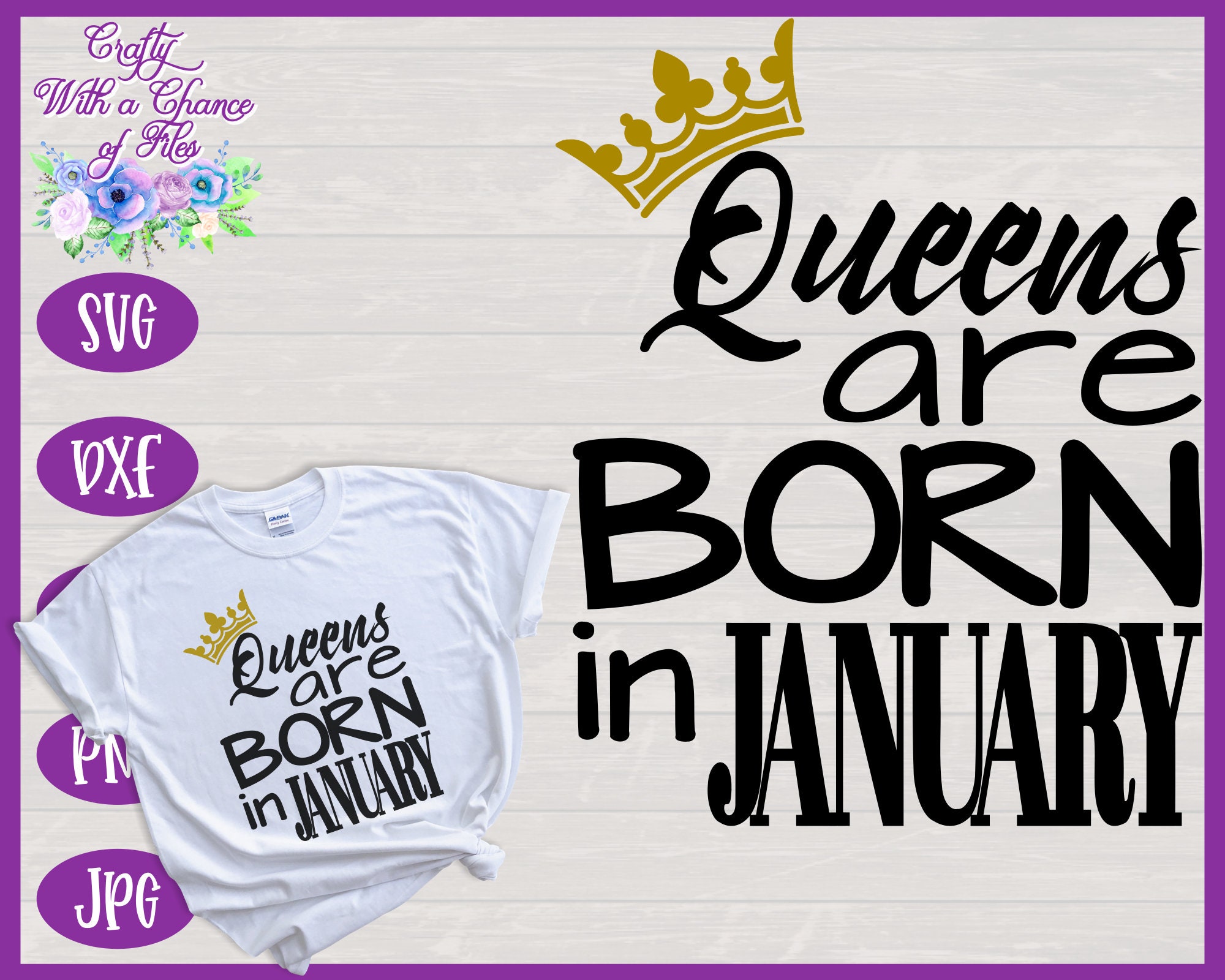 Download Queens Are Born In January SVG January Birthday SVG Birthday | Etsy