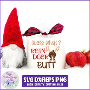 Carta igienica natalizia SVG / Indovina un po'? Renna Butt SVG / Carta igienica PNG / Divertente regalo di Natale Design a sublimazione