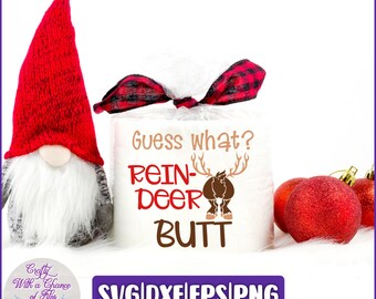 Funny Reindeer Butt Christmas Toilet Paper SVG PNG | Gag Gift Design