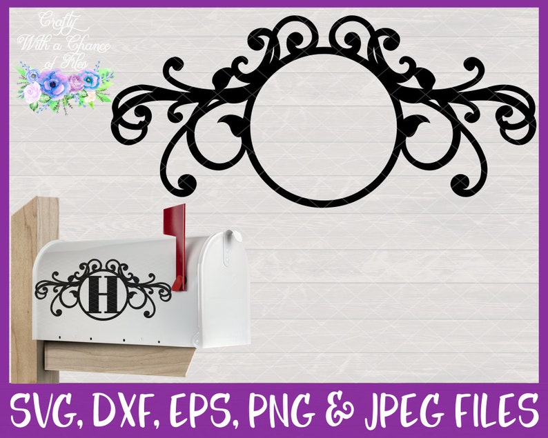 Download Mailbox Decal Monogram SVG Flourish Laser Cut Design | Etsy