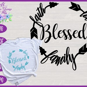 Familie SVG, gesegnet SVG, Pfeil Monogramm SVG, gesegnete Familie Boho Monogramm Design
