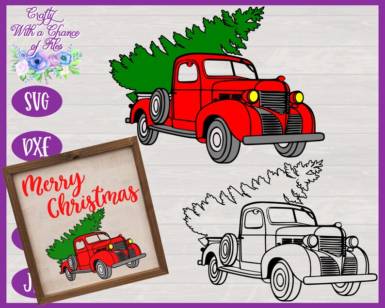 Download Free Christmas Svg Vintage Christmas Svg Christmas Tree Truck Etsy SVG DXF Cut File