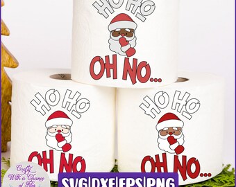 Funny Santa Toilet Paper SVG | Christmas Gag Gift Design (Digital Download)