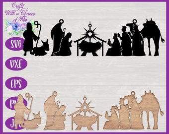 Nativity Scene SVG | Laser Cut Christmas Ornament Design