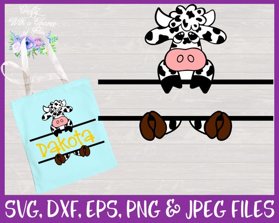 Download Easter Svg Split Cow Monogram Svg Cute Easter Farm Animal Etsy