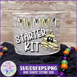 Halloween mummie kak SVG | Toiletpapier PNG | Mummie Starter Kit SVG | Grappig Halloween toiletpapier sublimatieontwerp