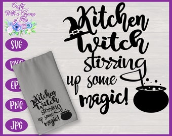 Kitchen Witch Stirring Up Some Magic SVG - Halloween Design for Cricut & Silhouette