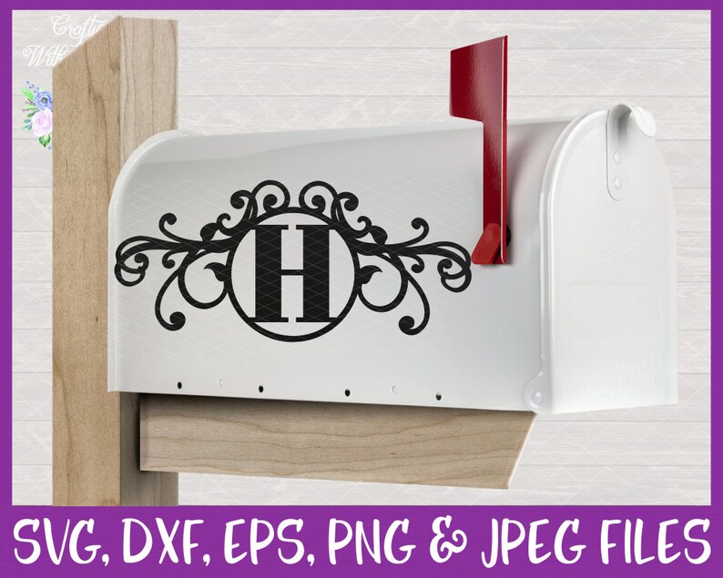 Download Mailbox Decal Monogram SVG Flourish Laser Cut Design | Etsy