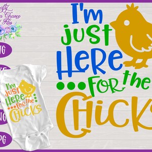 Pasqua SVG, sono qui solo per i pulcini SVG, camicia per bambini SVG, design pasquale ragazzi