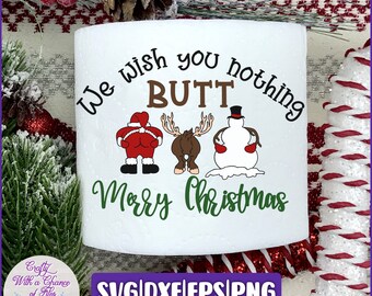 Funny Christmas Toilet Paper SVG | Santa Mooning Sublimation Design