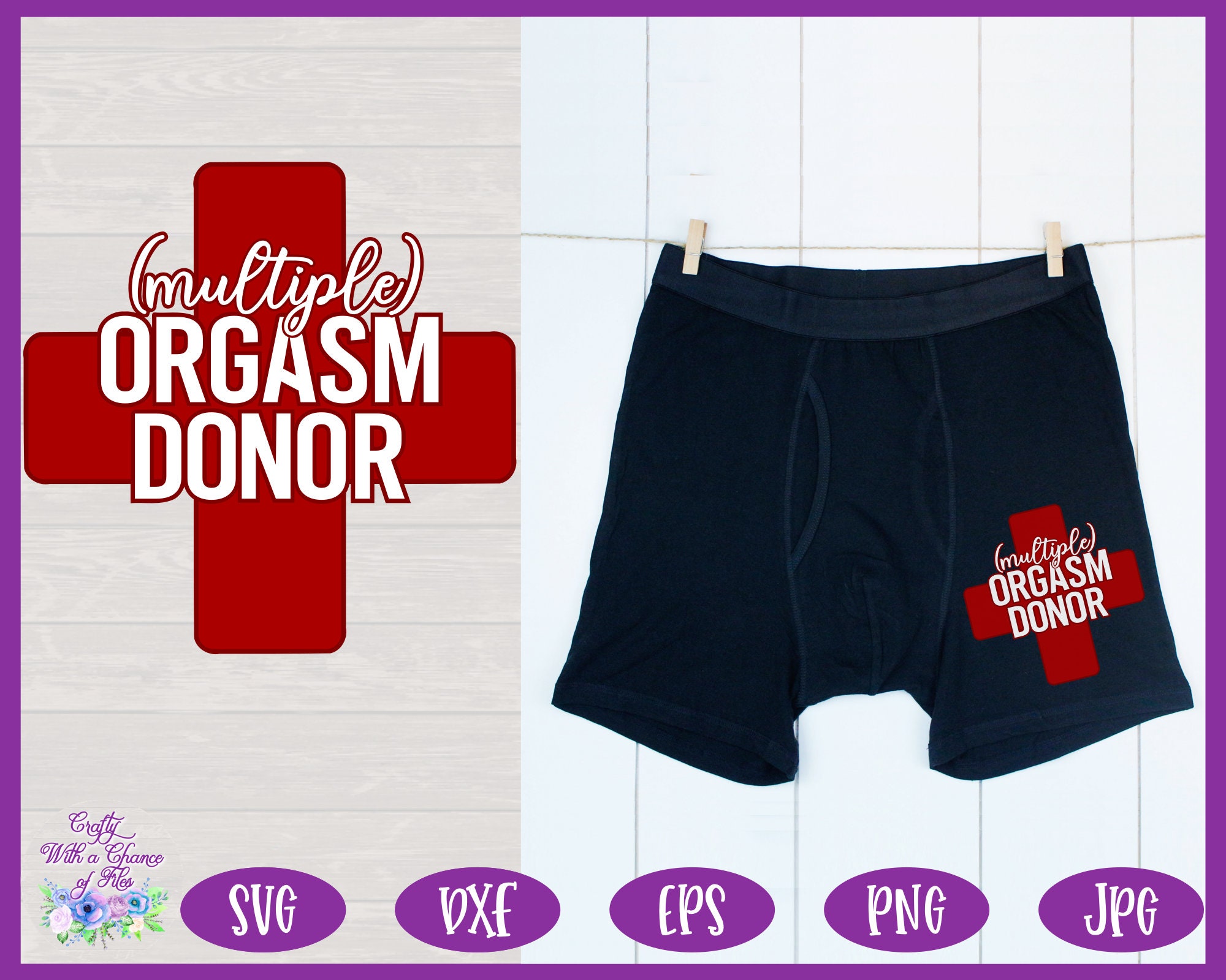 Funny Men's Boxers SVG Orgasm Donor SVG Men's Underwear PNG Funny