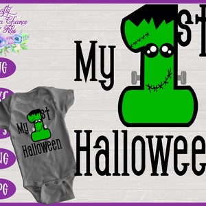My 1st Halloween SVG - Frankenstein Baby Bodysuit Design