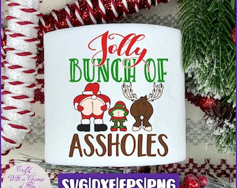 Funny Christmas Toilet Paper SVG | Santa Butt PNG (Digital Download)