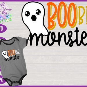 Halloween SVG, BOObie Monster SVG, Funny Breastfeeding SVG, Funny Halloween Nursing Baby Bodysuit Design