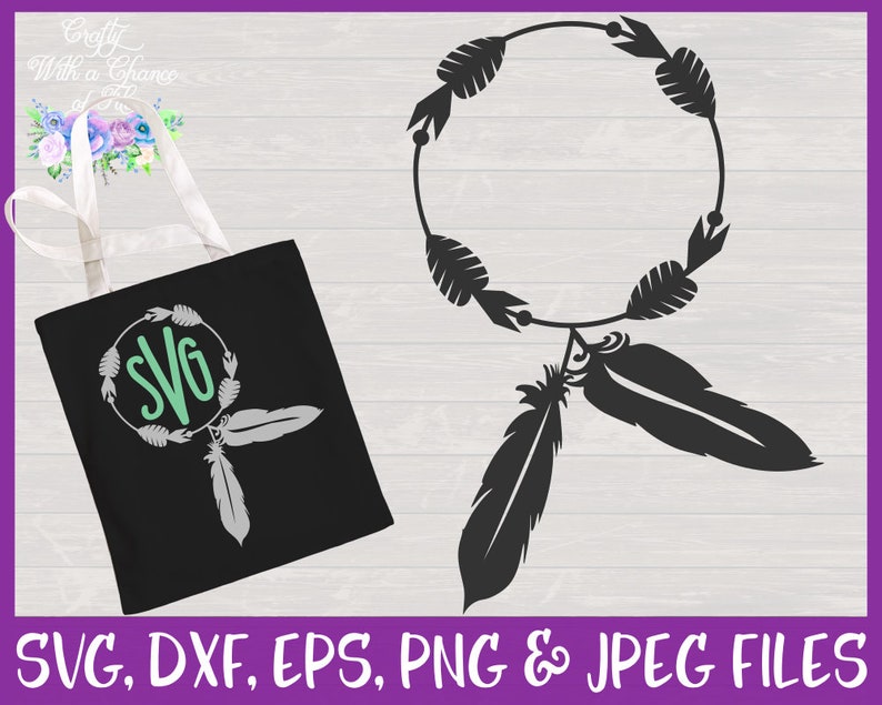 Download Dream Catcher Wreath Svg Dream Catcher Monogram Frame Design Etsy