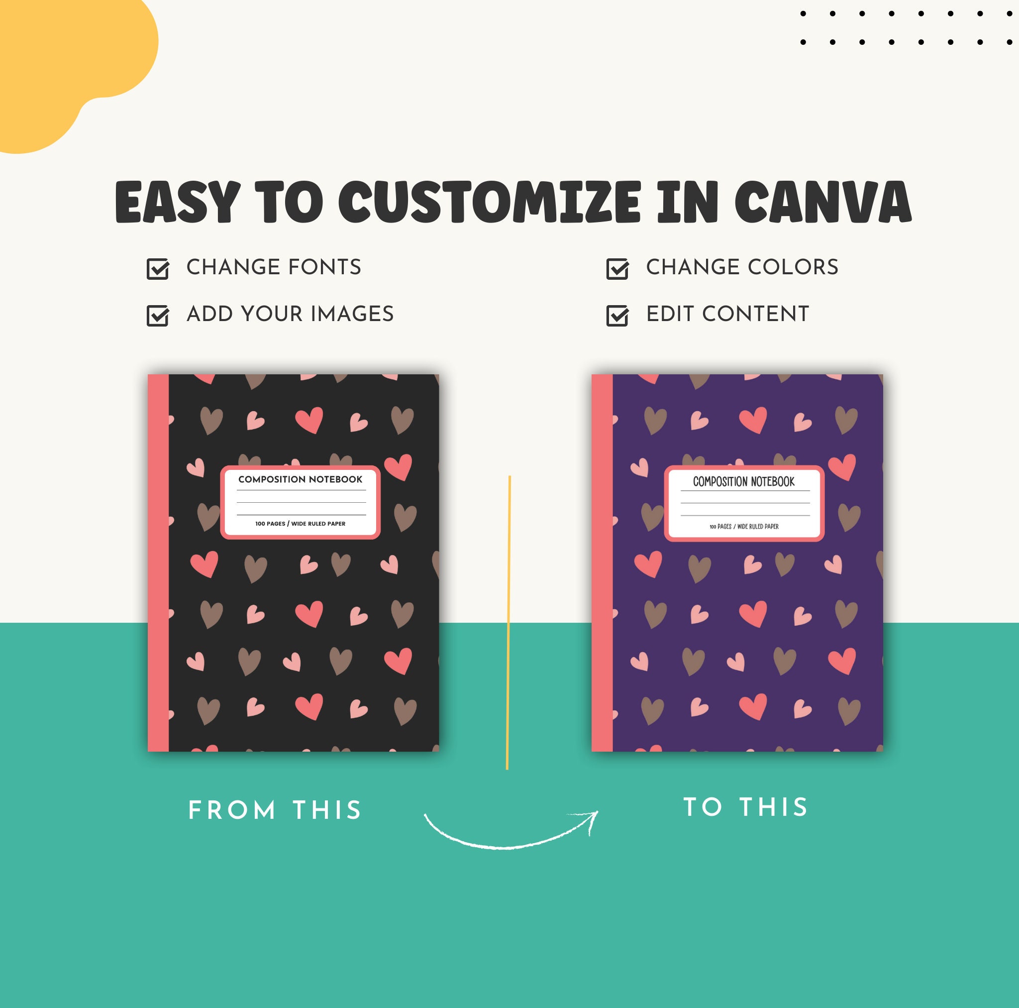 15 Amazon KDP Composition Notebook Covers for Kids 8.5 X 11, Canva KDP ...