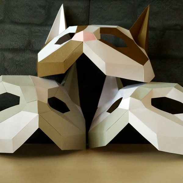 PDF Cat mask/Paper cat mask/DIY mask/Fancy dress/Halloween Mask/Printable Templates/Animal Mask/Kitten Mask/