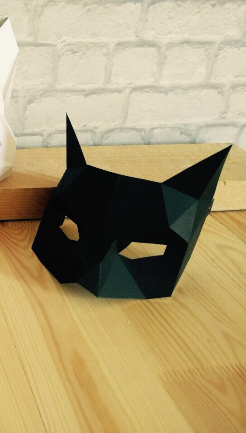 PDF Half cat mask/DIY Cat mask/Paper cat mask/DIY mask/Fancy Etsy
