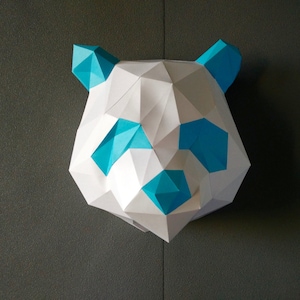 Panda DIY KIT/ Room Decor/ Paper Craft/ Wall Decor/ Paper Animal Head/ DIY Paper Craft/ Paper Panda/ Panda Head/ Origami