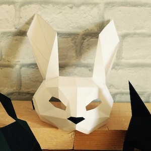 PDF Maschera di coniglio/Testa di animale/Maschera di carta/Maschera di Pasqua fai da te/Coniglietto di Pasqua/Maschera di coniglio di carta/Maschera di coniglio fai da te/Kit di carta di coniglio