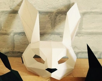 PDF Rabbit Mask/Animal Head/Paper Mask/DIY Easter Mask/Easter Bunny/Paper Rabbit Mask/DIY kit rabbit mask/Rabbit paper kit