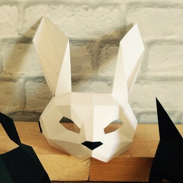 PDF Rabbit Mask/Animal Head/Paper Mask/DIY Easter Mask/Easter Bunny/Paper Rabbit Mask/DIY kit rabbit mask/Rabbit paper kit