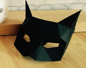 Half cat mask/DIY Cat mask/Paper cat mask/DIY mask/Fancy dress/Halloween Mask/Printable Templates/Animal Mask/Kitten Mask/