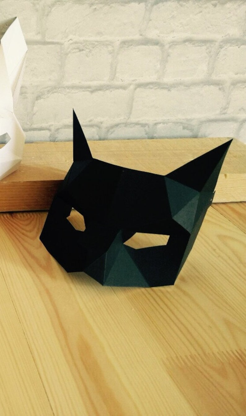 Half cat mask/DIY Cat mask/Paper cat mask/DIY mask/Fancy Etsy