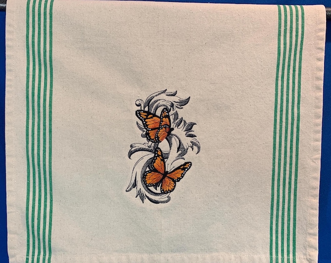 Monarch Butterflies Baroque Kitchen Towel - Beautiful Butterfly Lover Decor, Vibrant Colors, Absorbent Towel, Butterfly theme Stylish Decor