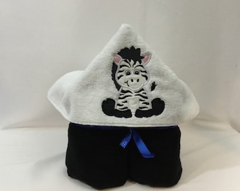 zebra hooded towel