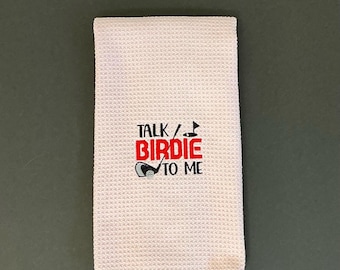 Golf Accessories: Funny Talk Birdie To Me Light Pink Towel | Perfect Gift for Golf Lovers & Groomsmen
