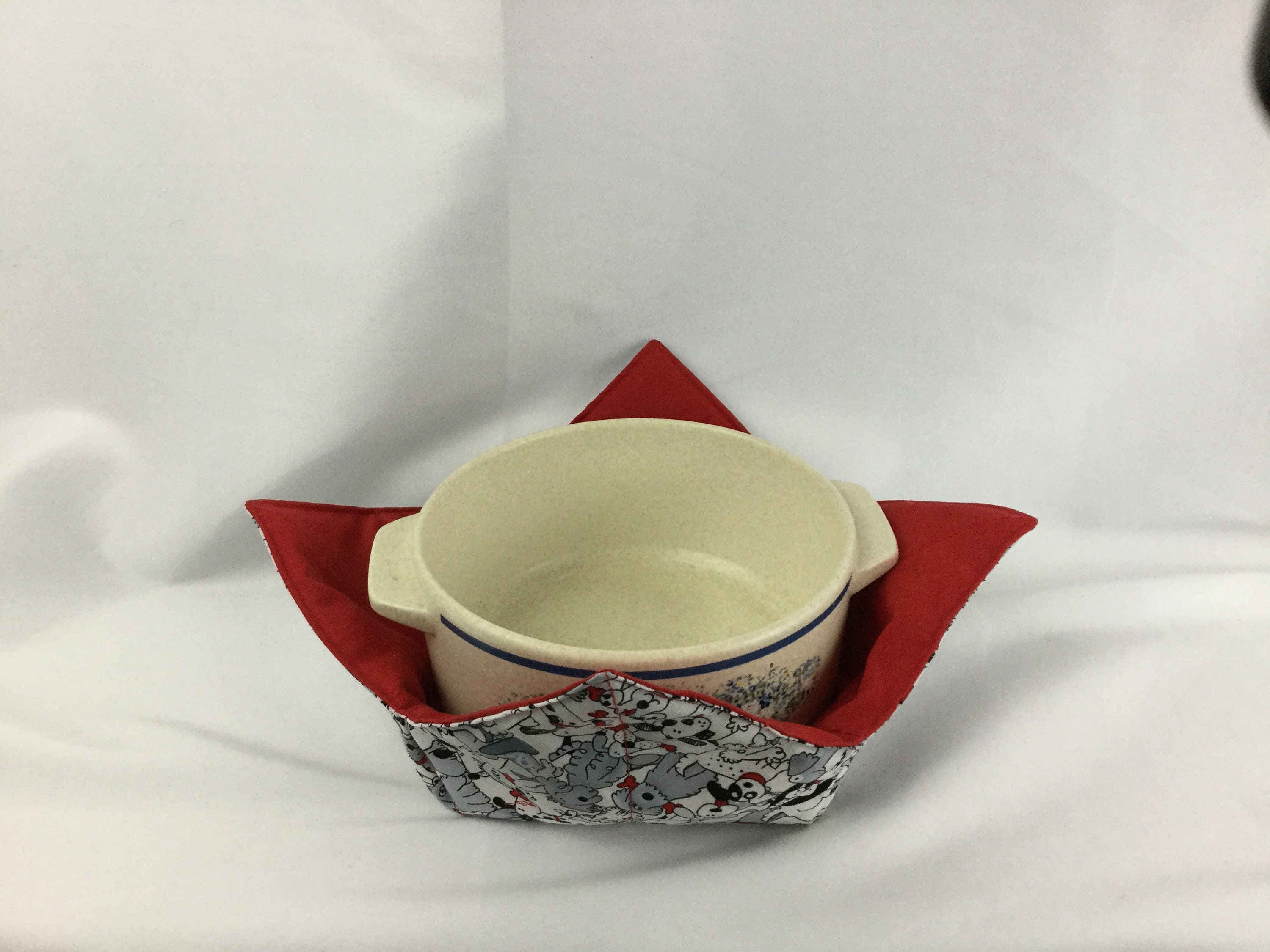 Microwave Bowl Cozy 8 Large Doggie Love Cozy / Hot Pad / Hot Bowl Hot