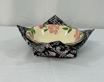 Coffee Love Affair Microwave Bowl Cozy-Large Reversible Casserole & Salad Bowl Microwavable Cozy-8” Bottom 10" Top Hot Dishes