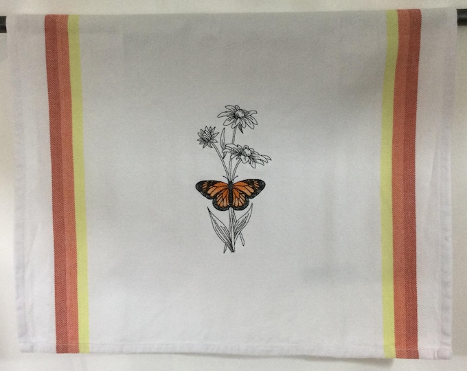 Monarch Butterfly & Black-Eyed Susan Towel | Unique Gift for Mom/Friend | Farmhouse Kitchen Decor