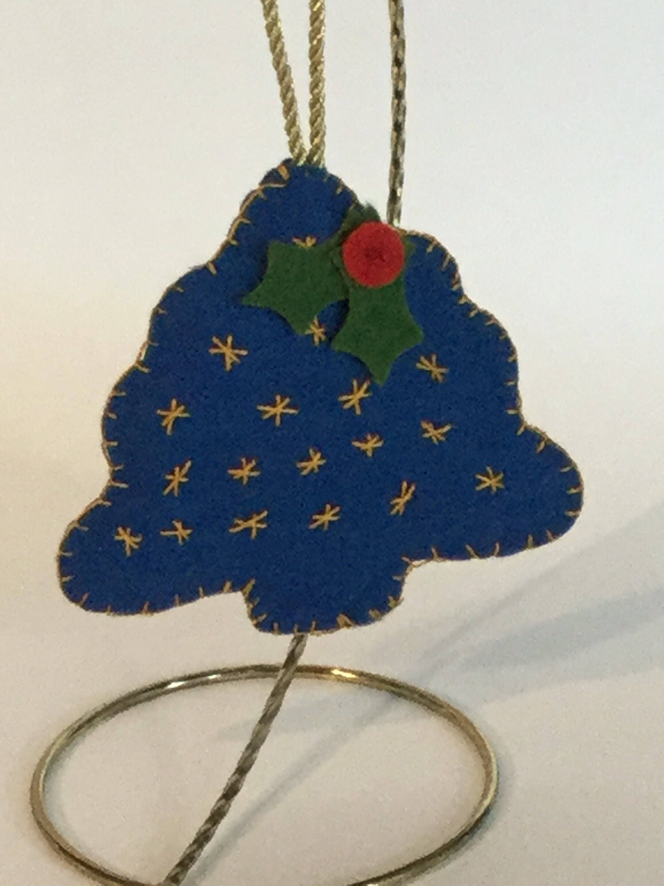 Christmas Ornament - Christmas Tree Ornament - Blue with Gold Stars ...