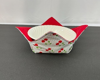 Retro Cherry  Medium Microwave Bowl Cozy | Perfect Gift for Her | Microwave Safe Kitchen & Housewarming  or Collet Dorm Living