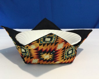 Southwest Frame of Mind Microwave Bowl Cozy, Medium Hot Pad-Ice Cream Cozy, College Dorm Cozy, House Warming Gift, Serving Bowl Cozy