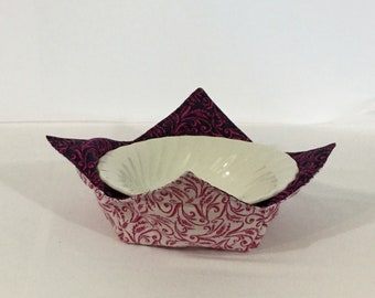 Double Wheat Microwave Bowl Cozy - Medium 6" Bottom Diameter, Salad Bowl; Reversible